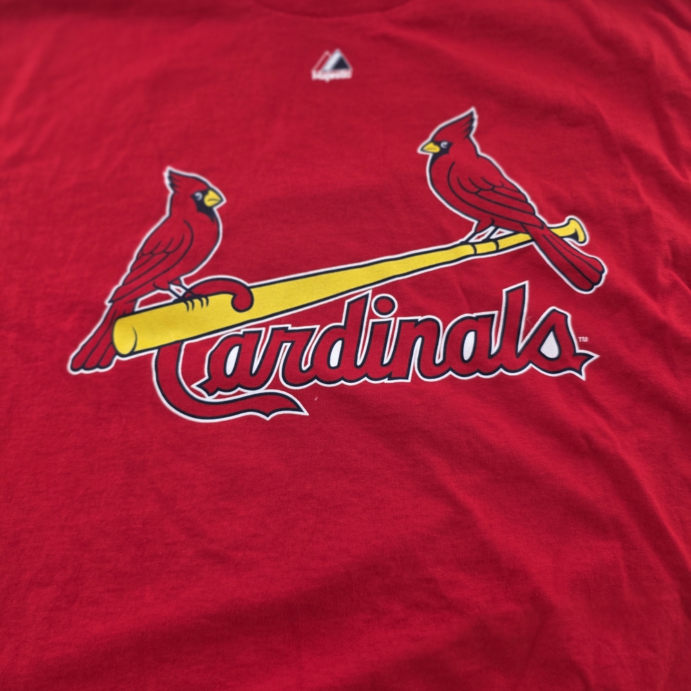 St. Louis Cardinals Yadier Molina #4 Majestic Red T-Shirt Men’s Large‎ - Picture 5 of 11
